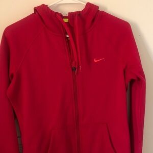 Nike Women’s Therma-Fit; Color Hot Pink, Front Zipper Thumb-Holes Size Small